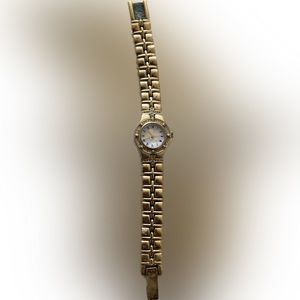 Disney Mickey Mouse golden metallic watch with rhinestones. Some scratches. OS